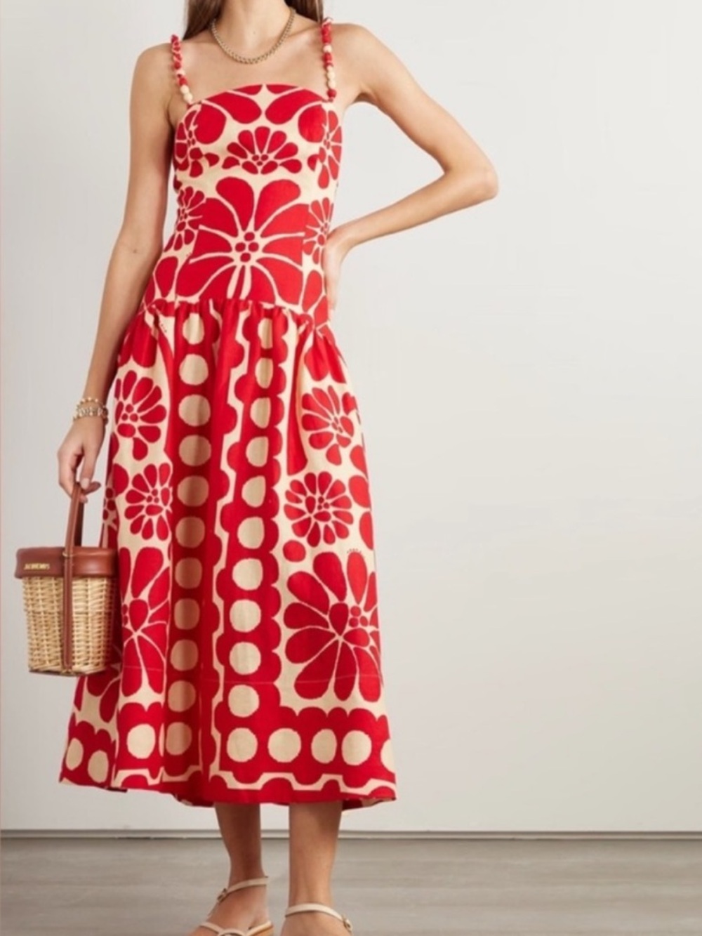 NWT Christian Lacroix Drop Waist Midi Dress